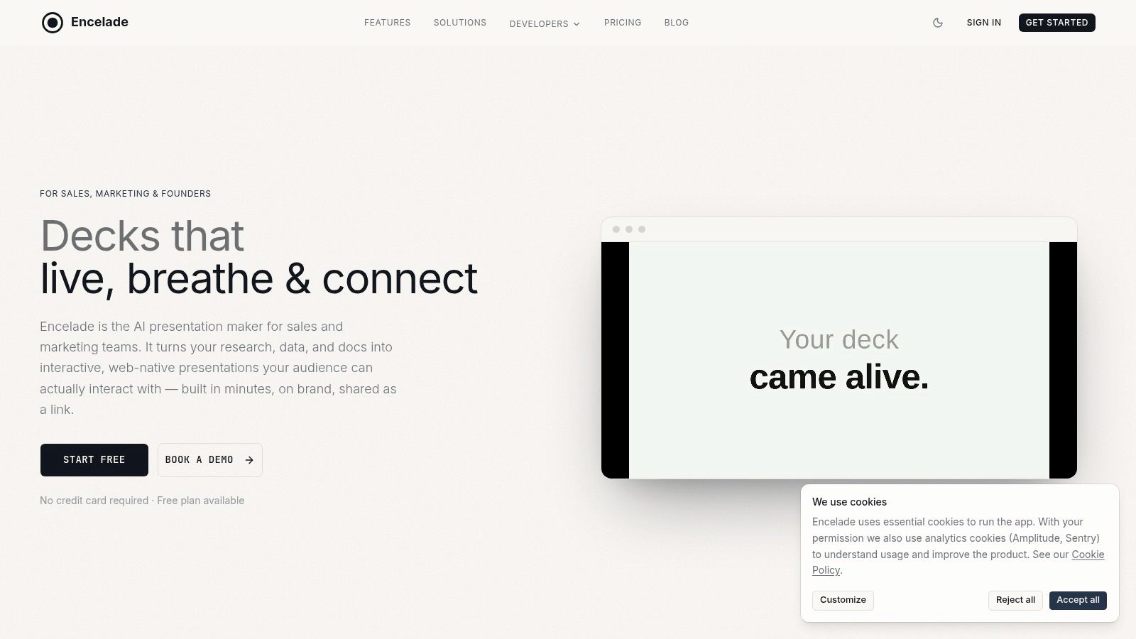 The Encelade editor, where heavy 3D product assets become interactive, web-native sales decks.