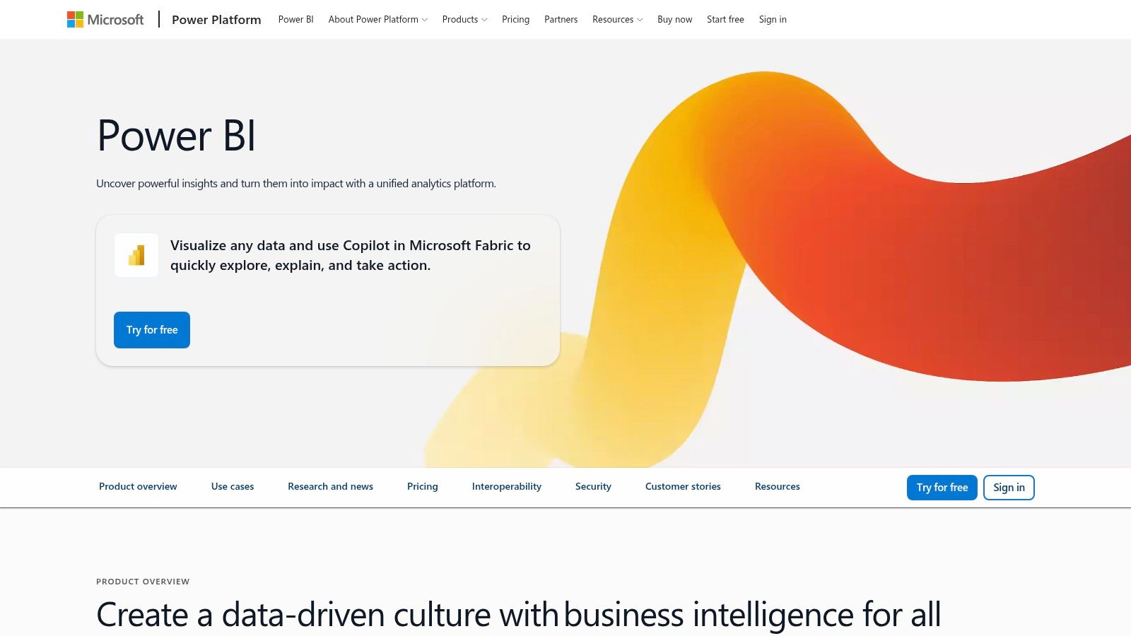 Microsoft Power BI report connected to the Microsoft data stack.