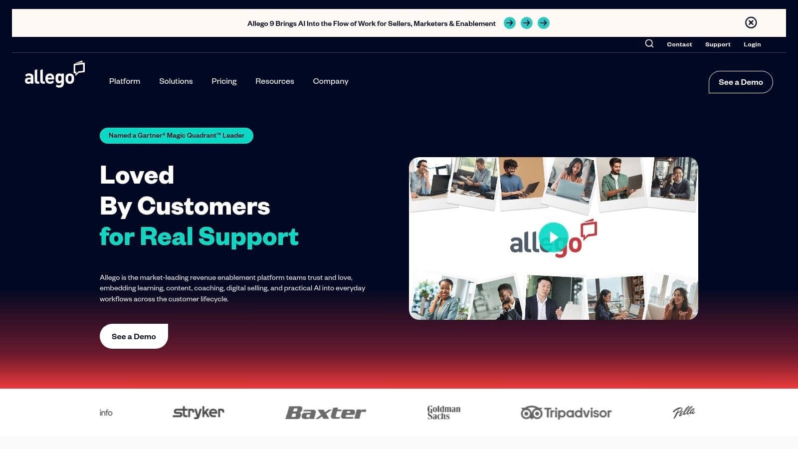 Allego sales enablement and coaching platform