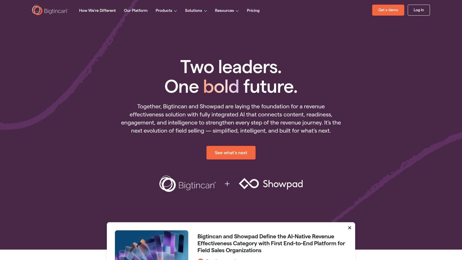 Bigtincan mobile-first sales enablement platform