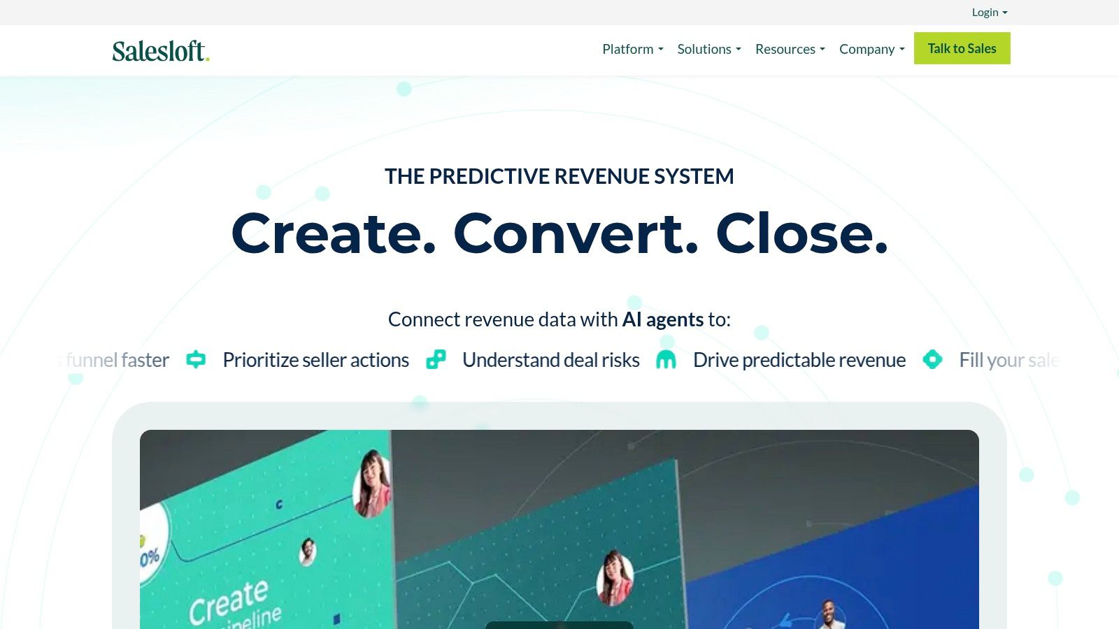 Salesloft sales engagement platform homepage