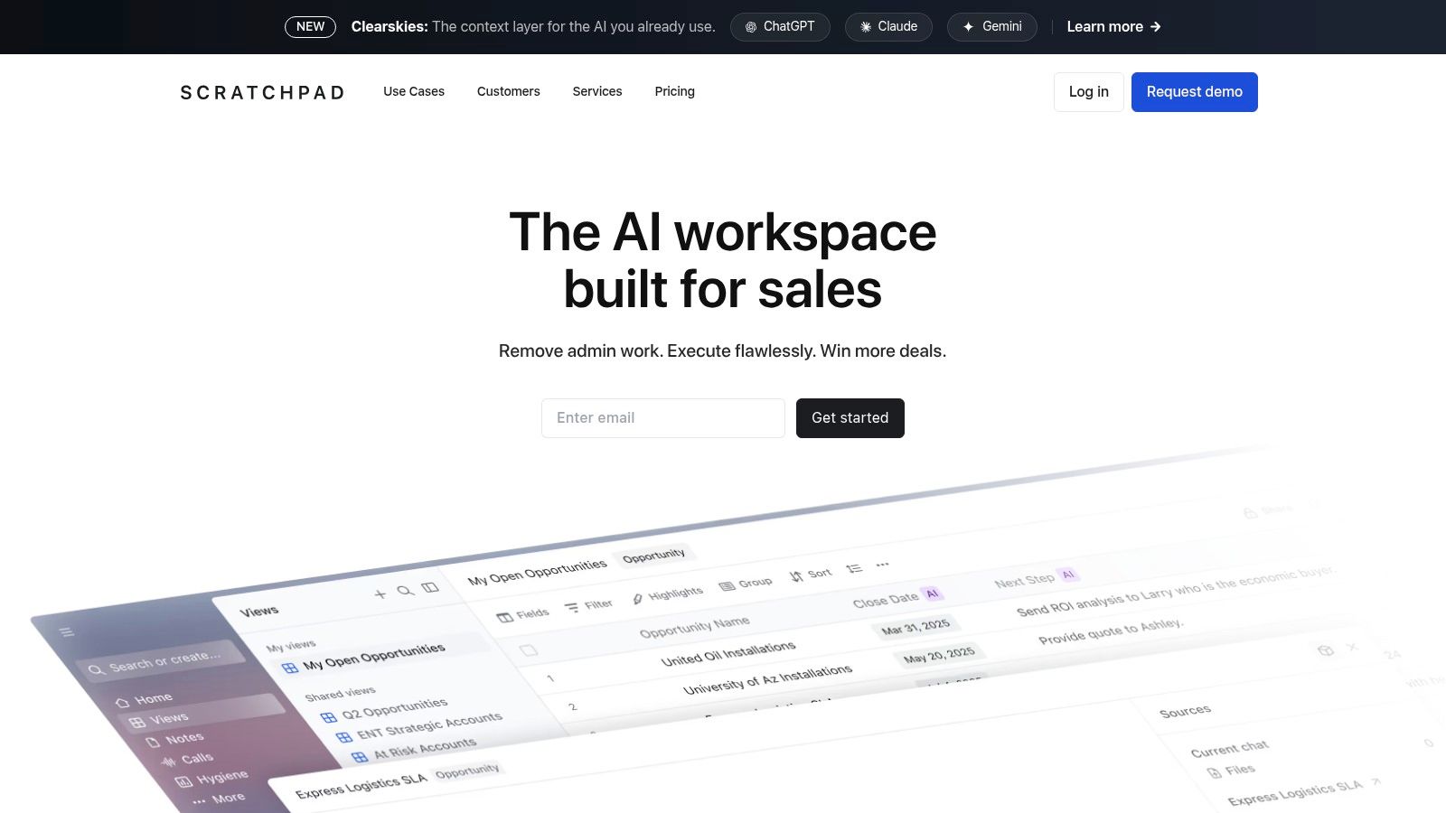 Scratchpad AI workspace for Salesforce sales teams