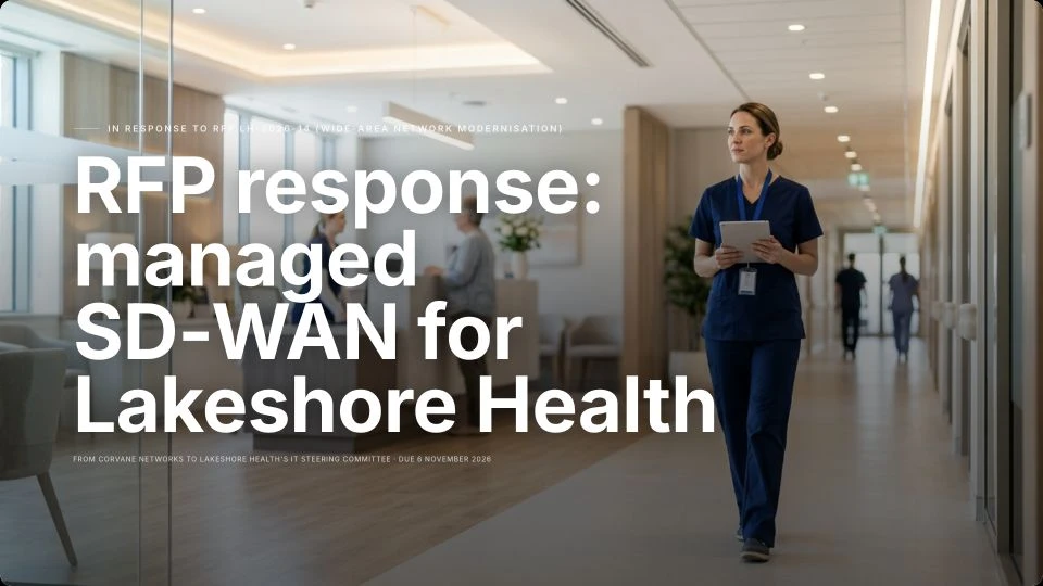 Cover page: RFP response: managed SD-WAN for Lakeshore Health